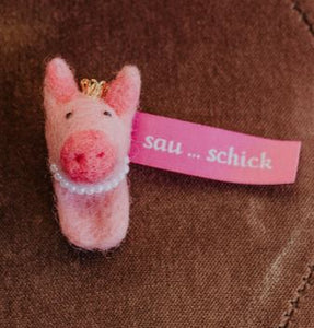 Filztieranstecker "sau...schick" Schwein